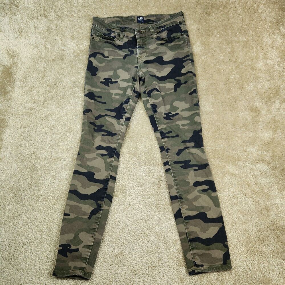 Gap Denim Women’s Camo Jeans Legging Size 25 Stretch Low Rise Skinny A566